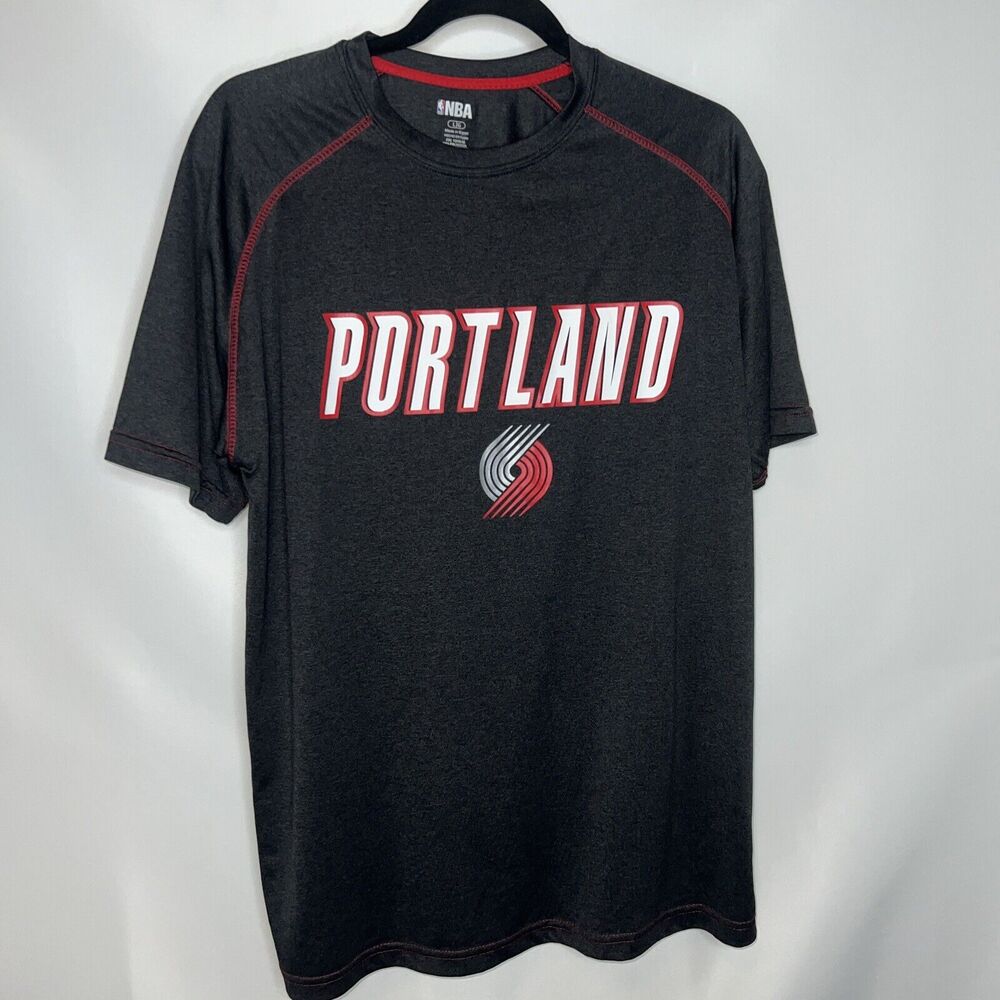 Portland Trail Blazers Shirt Mens Large Black NBA Basketball Pullover Tee